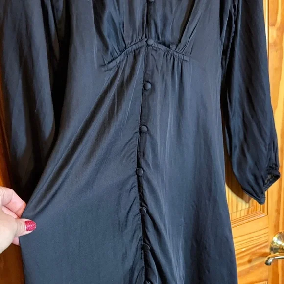 Free People Black Long Sleeve Dress with Lattice Back - Picture 8 of 13